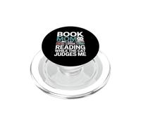 Book Mom Cat Lover Reading While The Cat Judges Me PopSockets PopGrip for MagSafe