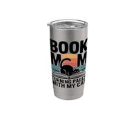Book Mom Cat Lover Turning Pages with My Cat Stainless Steel Insulated Tumbler
