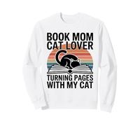 Book Mom Cat Lover Turning Pages With My Cat Sweatshirt