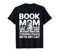 Book Mom Cat Lover Turning Pages with My Cat T-Shirt
