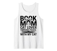 Book Mom Cat Lover Turning Pages with My Cat Tank Top