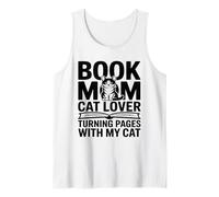 Book Mom Cat Lover Turning Pages with My Cat Tank Top