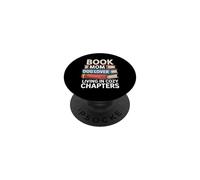 Book Mom Dog Lover Living In Cozy Chapters Reading PopSockets Adhesive PopGrip