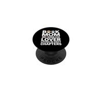 Book Mom Dog Lover Living In Cozy Chapters Reading PopSockets Adhesive PopGrip