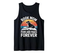 Book Mom Dog Lover Paws and Pages Forever Tank Top