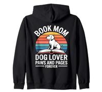 Book Mom Dog Lover Paws And Pages Forever Zip Hoodie