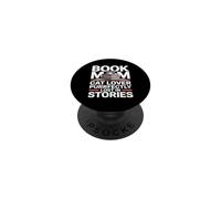 Book Mom Purrfectly Lost In Stories Cat Reading PopSockets Adhesive PopGrip