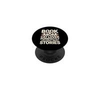 Book Mom Purrfectly Lost In Stories Cat Reading PopSockets Adhesive PopGrip