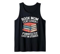 Book Mom Purrfectly Lost in Stories Cat Reading Tank Top
