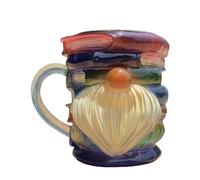 Book Mug - 3D Stacked Books Coffee Cup Tea Mug,Collectible Colorful Water Bottle Novelty Resin Home Decor for Hot Cold Tea Holiday