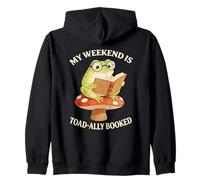 Book My Weekend Is Toad-ally totally Booked Frog Cottagecore Zip Hoodie