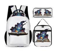 Book Mystery School Backpack 3 Piece Set for Kids Age 11, Knowledge Planet Book Pack 3 Piece Set Year 5 for Young Learners Weekend Adventures Sports Practice and Family Travel