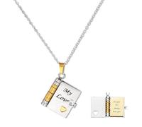 Book Necklace for Daughter, Titanium Steel Chapter Book Pendant, Openable 6-Page Mini Book Locket, Sentimental My Love Jewellery Gift, Unique Keepsake Necklace for Girls & Women