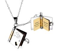Book Necklace for Granddaughter - Easter Basket Stuffers for Teens Easter Necklace Gifts for Kids Granddaughter Gifts from Grandma Grandpa Granddaughter Necklace Graduation Birthday Gifts for Women