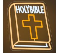 Book Neon Sign for Bedroom Holy Bible Led Neon Light Sign Room Decor for Comfort and Soothing, USB Powered,14.6x11.8 Inch