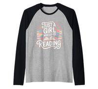 Book Nerd Just A Girl Who Loves Reading Bookworm Lover Raglan Baseball Tee