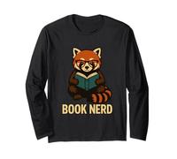 Book Nerd Red Panda Reading Graphic Long Sleeve T-Shirt