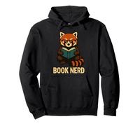 Book Nerd Red Panda Reading Graphic Pullover Hoodie