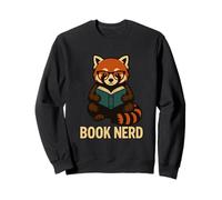 Book Nerd Red Panda Reading Graphic Sweatshirt