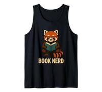 Book Nerd Red Panda Reading Graphic Tank Top
