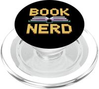 Book Nerd Retro Pixel Open Book Reading Lover PopSockets PopGrip for MagSafe