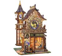 Book Nook DIY Miniature House Kit - Booknook Kit for Adults, Magic Clock Tower Bookshelf Decor, Birthday Gifts for Book Lovers Women Friends - Time Magic Club