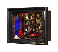 Book Nook Kit-3D Wooden Puzzle with LED Switch Control & Wall-Mountable Frame,DIY Miniature House for Beginners,Bookshelf/Tabletop/Wall Decor for Craft Lovers,Dollhouse Gift,Count Dracula