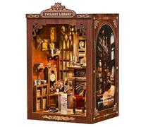 Book Nook Kit, DIY 3D Wooden Puzzles for Adults, Teens and Beginners, Miniature Tiny House Kit for Bookshelf Decor, Bookish Gift for Family, Friends, Book Lovers (Library)