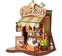 Book Nook Kit, Diy 3d Wooden Puzzles for Adults Teens Beginners, Miniature Doll House Tiny House Kit with led lights for Bookshelf Decor Gifts for Bookish Bookworm,Birthday,Family,Friends (Shop)