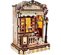 Book Nook Kit, Diy 3d Wooden Puzzles for Adults Teens Beginners, Miniature Doll House Tiny House Kit with led lights for Bookshelf Decor Gifts for Bookish Bookworm,Birthday,Family,Friends (Flower)
