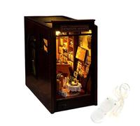 Book Nook Kit- DIY Dollhouse Miniature House Kit Detective Agency DIY Book Nook Kit Wooden Bookends Bookshelf Insert Kits Gift