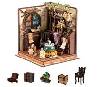 Book Nook Kit,DIY Miniature Corner House Kit Mini Scene Dollhouse Detailed Mini Rooms For Beginners & Adults Birthday Gift (Alchemy Workshop)