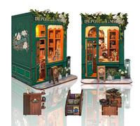 Book Nook Kit - DIY Miniature Dollhouse Booknook Kit with Light, Bookend Bookshelf Decor for Adults, Christmas Birthday Gifts for Family, Friends, Free Time