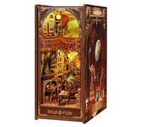 Book Nook Kit,DIY Museum Of The Century Miniature Book Nook, Creative Interactive Bookend,Book Nook With LED Light Rich Historical Collection, Suitable For Adults