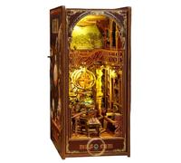 Book Nook Kit,DIY Museum Of The Century Miniature Book Nook With LED Light, 3D Assembly Model, Rich Historical Collection,Home Decor Bookshelf Decor
