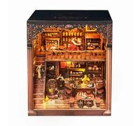 Book Nook Kit,DIY Old Times Tavern Book Nook, Retro European Pub Scene 3D Assembly Handmade Ornament Book Nook With LED Light For Adults