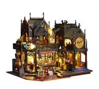 Book Nook Kit,dollhouse,bookshelf decor, 3D Wooden Puzzle Bookend Bookshelf Insert Decor with LED Light for Teens and Adults