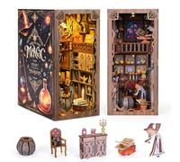 Book Nook Kit for Adults, DIY Miniature Dollhouse Booknook Kit with Led Light, 3D Wooden Bookshelf Puzzle Booknook Insert Decor Crafts for Adults Teen Gifts (Magic Night)