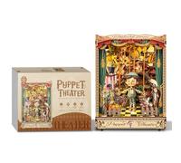 Book Nook Kit for Adults, DIY Miniature House Kit, Booknook 3D Wooden Puzzle for Bookshelf Decor, Birthday Gift for Family, Friends - Puppet Theater