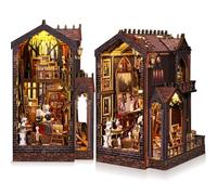 Book Nook Kits for Adults - CRIOLPO Book Nook Kit DIY Miniature House Kit for Bookshelf - Craft Kits for Adults Booknook Model Kits Tiny House with Sensor Led Light