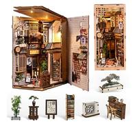 Book Nook Kits for Adults - CRIOLPO Book Nook Kit DIY Miniature House Kit for Bookshelf - Craft Kits for Adults Booknook Model Kits Tiny House with Sensor Led Light