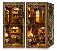 Book Nook Kits for Adults - CRIOLPO Book Nook Kit DIY Miniature House Kit for Bookshelf - Craft Kits for Adults Booknook Model Kits Tiny House with Sensor Led Light