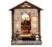 Book Nook Kits for Adults, Diy Miniature Doll Tiny House Japanese Booknook Kit, Mini Japanese House Building Kit With Led Light & 3d Wooden Puzzle, Bookshelf Insert Decor Gifts for Lovers