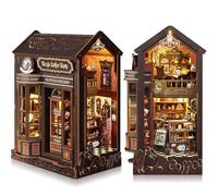 Book Nook Kits for Adults: LUMYCE Book Nook Kit Model Kits Craft Kits for Adults - DIY Miniature House Kit for Bookshelf Booknook Tiny House with Sensor Led Light