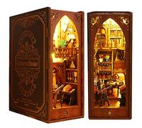 Book Nook Kits for Adults - Spilay Diy Miniature House Kit with LED 3D Wooden Puzzle Bookend, Handmade Crafts, Birthday, Christmas and Valentines Day Gifts - (Library of Books) SL06