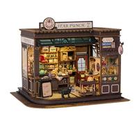 Book Nook With Sensor Ligh,DIY Miniature Cake Café Dollhouse Kit - Magical Coffee Shop & Apothecary Diorama - Detailed Craft For Adults