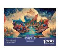 Book of Autumn Thousand Piece Psychedelic Landscape River Mountainscardboard Jigsaw Puzzle for Grandparents Thick Pieces No Burrs Sturdy Lightweight Easy to Assemble 70x50cm/1000pcs