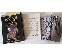 BOOK OF RUNES New Light Tan Hardcover Book, Ceramic Rune Stones and Drawstring Bag as a Boxed Set - 25 Anniversary Edition