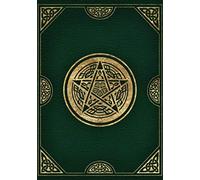 Book Of Shadows: Blank Lined Celtic Journal, Empty Grimoire Journal, Green And Gold Pentacle Cover (7"x10", College Ruled, 110 Pages)
