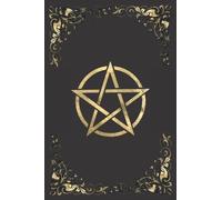 Book of Shadows: Spell Book Journal, Blank Lined Notebook, Empty Grimoire Journal, Black Journal with Gold Pentagram Cover